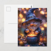 Carte Postale Gnome souriant Stirring Magic Pot (Devant / Derrière)