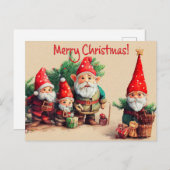 Carte Postale Gnomes de Noël (Devant / Derrière)