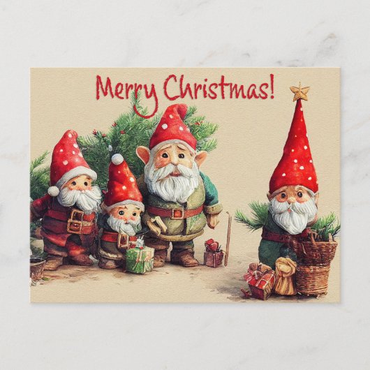 Carte Postale Gnomes de Noël (Devant)