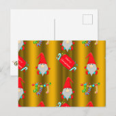 Carte Postale Gnomes de Noël mignons sur l'or (Devant / Derrière)