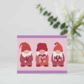 Carte Postale Gnomes de Saint Valentin Je t'aime Art (Debout devant)