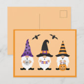 Carte Postale Gnomes d'Halloween violet orange (Devant / Derrière)