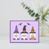 Carte Postale Gnomes d'Halloween violet orange (Debout devant)