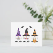 Carte Postale Gnomes d'Halloween violet orange (Debout devant)