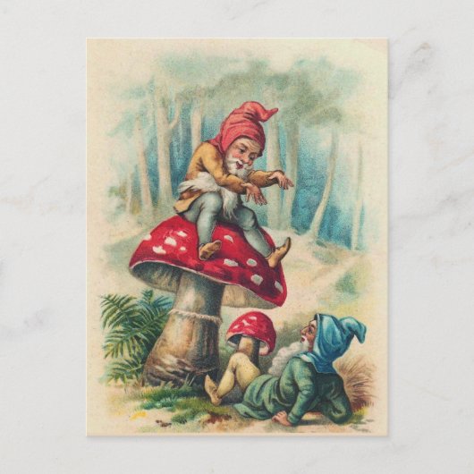 Carte postale "Gnomes jouant sur un tabouret" (Devant)