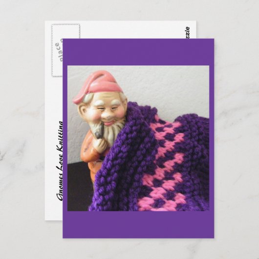 Carte Postale Gnomes Love Tricot (Devant / Derrière)