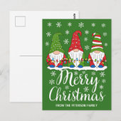 Carte Postale Gnomes mignons Joyeux Noël (Devant / Derrière)