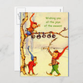 Carte postale Gnomes vintage Holiday, mignonne 193 (Devant / Derrière)