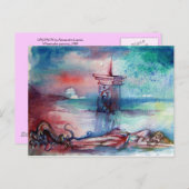 CARTE POSTALE GNOMON ET DAME DU LAC (Devant / Derrière)