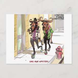Carte Postale Gnu Âge Hipsters Rick Londres Drôle