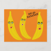 Carte Postale GO BANANAS Funny Mignonne Fête Whimsical Personnal (Devant)
