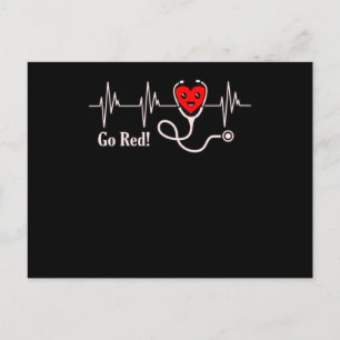 Carte Postale Go Red Heartbeat Heart Disease
