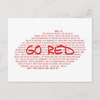 Carte Postale GO RED - Prévention des maladies cardiovasculaires