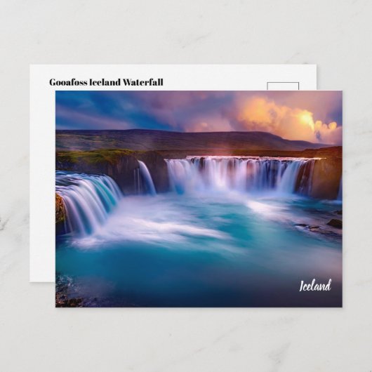 Carte postale Goafoss Islande Waterfall (Devant / Derrière)