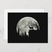 Carte Postale goat walking on mountain halloween moon (Devant / Derrière)