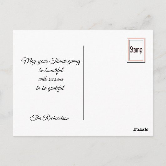 Carte Postale Gobble Gobble Couleur automne Feuilles d'érable Ac (Dos)