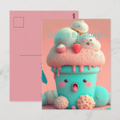 Carte Postale Gobelet de glace Kawaii (Devant / Derrière)