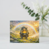 Carte Postale Gobelin de fantasy dynamique avec un pot d'or sous (Debout devant)