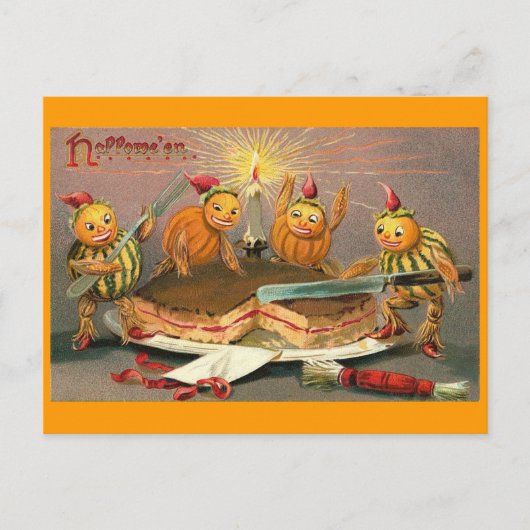 Carte Postale Goblins d'Halloween vintage (Devant)
