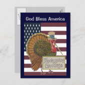 Carte postale God Bless America Thanksgiving (Devant / Derrière)