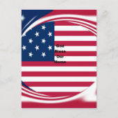 Carte Postale God Bless Our Home : USA Flag Swirl Art (Devant)