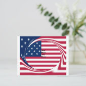 Carte Postale God Bless Our Home : USA Flag Swirl Art (Debout devant)