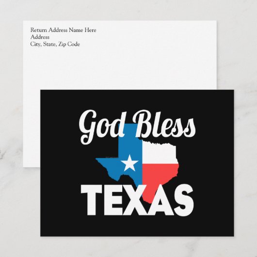 Carte Postale God Bless Texas (Devant / Derrière)