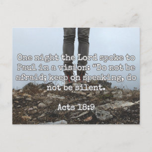 Carte Postale God Citations : Actes 18:9 — "Ne soyez pas silenci