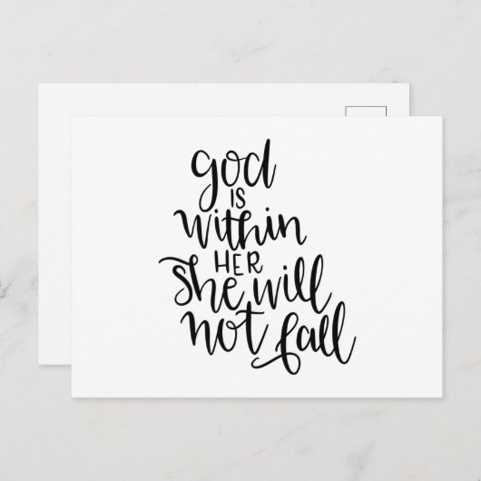 Carte Postale God is within her she will not fall (Devant / Derrière)