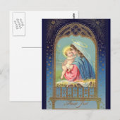 Carte Postale "God Jul" Suédois Vintage (Devant / Derrière)