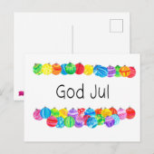 Carte Postale God Jul Swedish Christmas, aquarelle (Devant / Derrière)
