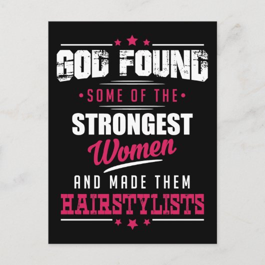 Carte Postale God Made HairStylists Hilarious Profession Design (Devant)