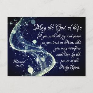 Carte Postale God of Hope, Romans 15:13 Bible Verse