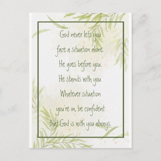 Carte Postale God With You Always Never Alone Inspirational (Devant)
