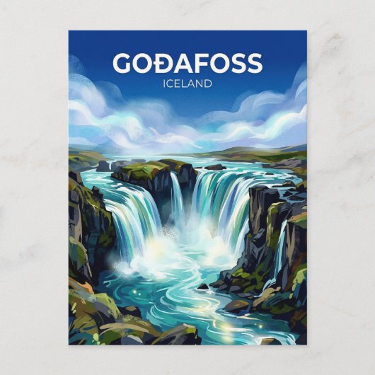 Carte Postale Goðafoss Islande (Devant)
