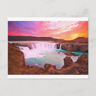 Carte Postale Godafoss, Nord de l'Islande 3 art