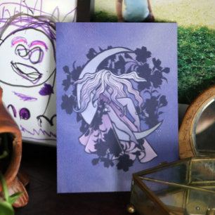 Carte Postale Goddess de lune violette Wiccan Triple Moon Symbol