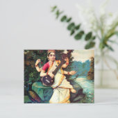 Carte Postale Goddess Saraswati By Raja Ravi Varma (Debout devant)
