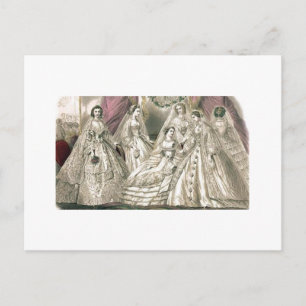 Carte Postale Godey's Ladies Book Victorian Fashion Plate Weddin