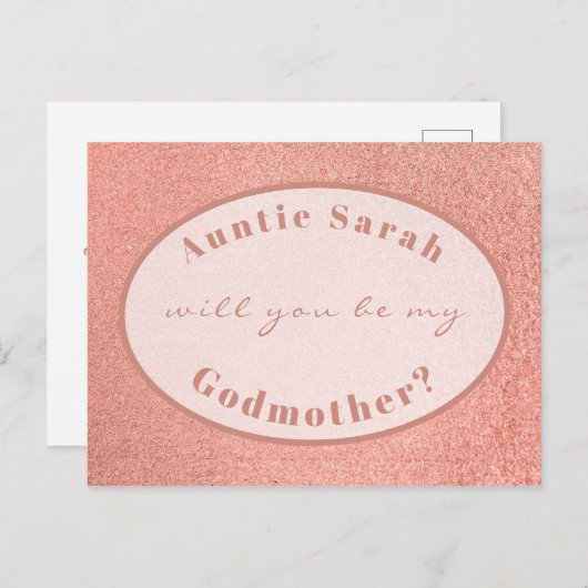 Carte Postale Godmère Proposition Rose Or blanc ovale Script (Devant / Derrière)