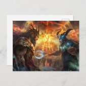 Carte Postale Gods Heimdall and Loki fighting at Ragnarök (Devant / Derrière)
