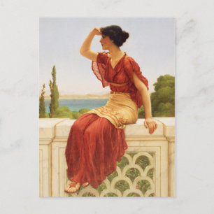 Carte Postale Godward Le Signal Belle Femme Portrait Art