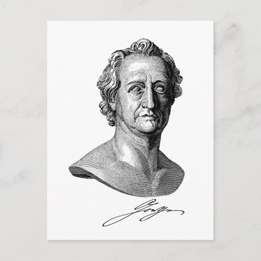 Carte Postale Goethe Bust avec signature (Devant)