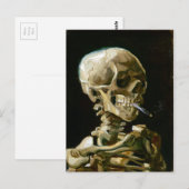 Carte Postale Gogh Tête d'un squelette avec une cigarette brûlan (Devant / Derrière)