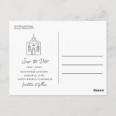 Carte Postale Going to the Chapel Wedding Blue Save the Date (Dos)