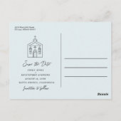 Carte Postale Going to the Chapel Wedding Blue Save the Date (Dos)