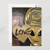 Carte Postale Gold Alien Love (Devant / Derrière)