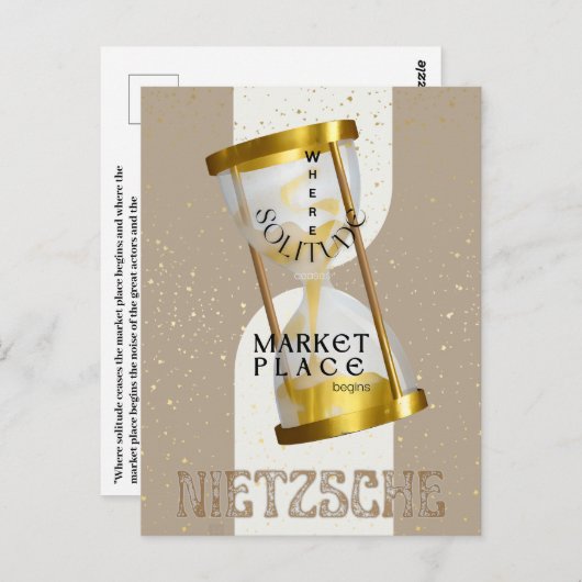 Carte Postale Gold Art Nouveau Introvert Philosophie citation (Devant / Derrière)