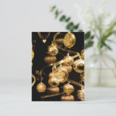 Carte Postale Gold Baubles and Spiral Pattern (Debout devant)