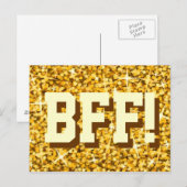 Carte postale "Gold" 'BFF!' Glitz (Devant / Derrière)